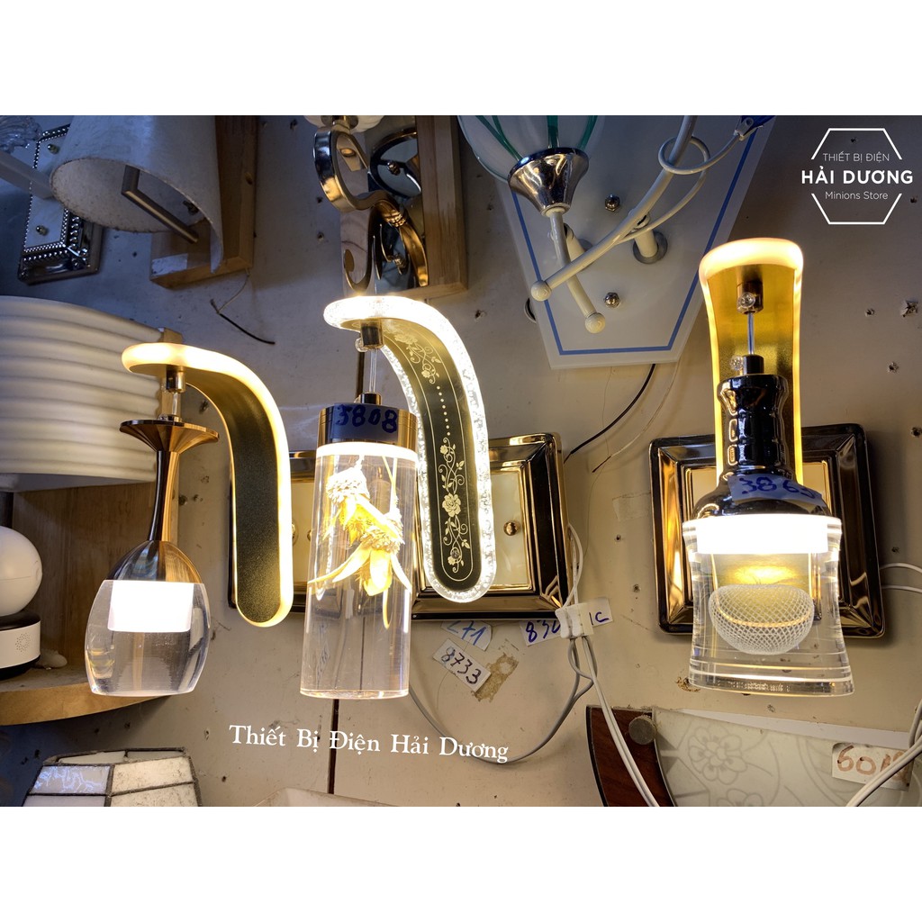 Đèn Led Treo Tường Hiện Đại Thả Thuỷ Tinh 24w Quả Táo 3863 ( Ánh sáng vàng) - Bảo hành 12 tháng