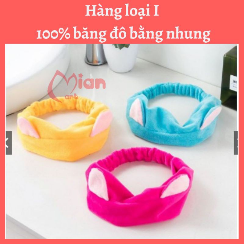 Băng đô tai mèo - turban tai mèo Hàn Quốc dùng khi trang điểm, rửa mặt và đắp mặt nạ hàng loại 1- MIAN MART