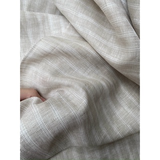 Vải Linen tưng sớ chéo màu be
