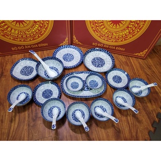 Bộ bát tràng xanh giảm 50% bộ bát tràng cao cấp