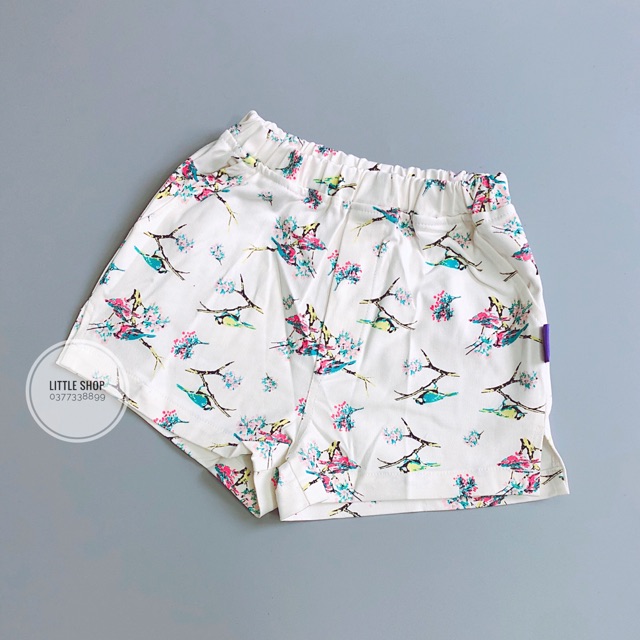 Quần short bé gái kaki lưng thun