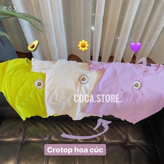 Áo crotop thêu hoa cúc loại 1