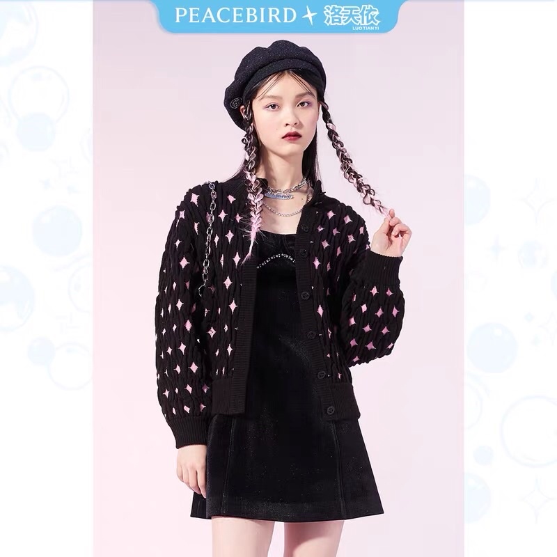 Đầm nhung đen Peacebird