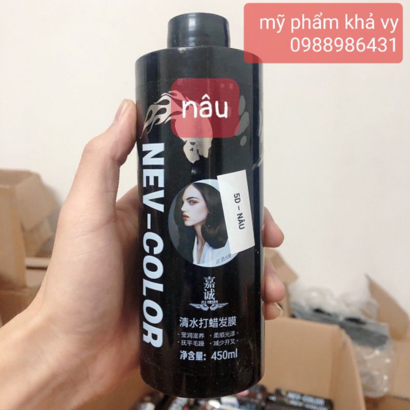 Thuốc nhuộm tóc màu nâu  phủ bóng hàn quốc  450ml