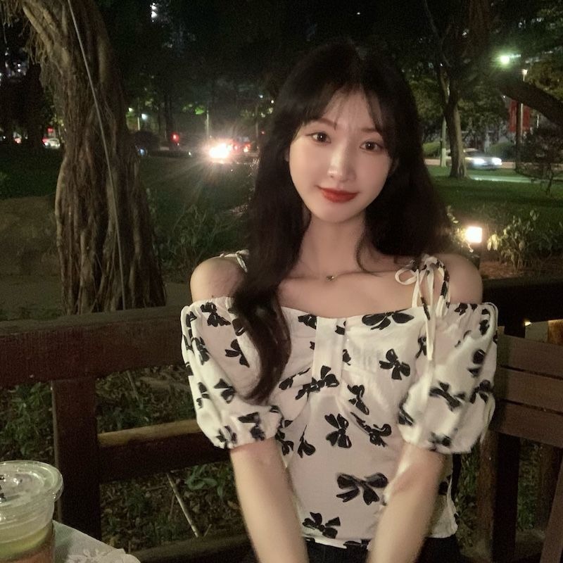 Áo VảI Chiffon Cổ Chữ V Phong CáCh Retro Cho Nữ