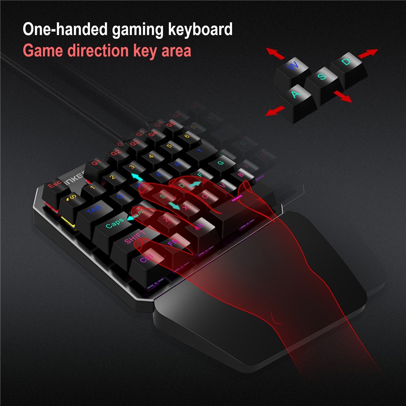 Rnvn K585 One-handed RGB Luminous Green Axis Mechanical Game Keyboard Rnvv