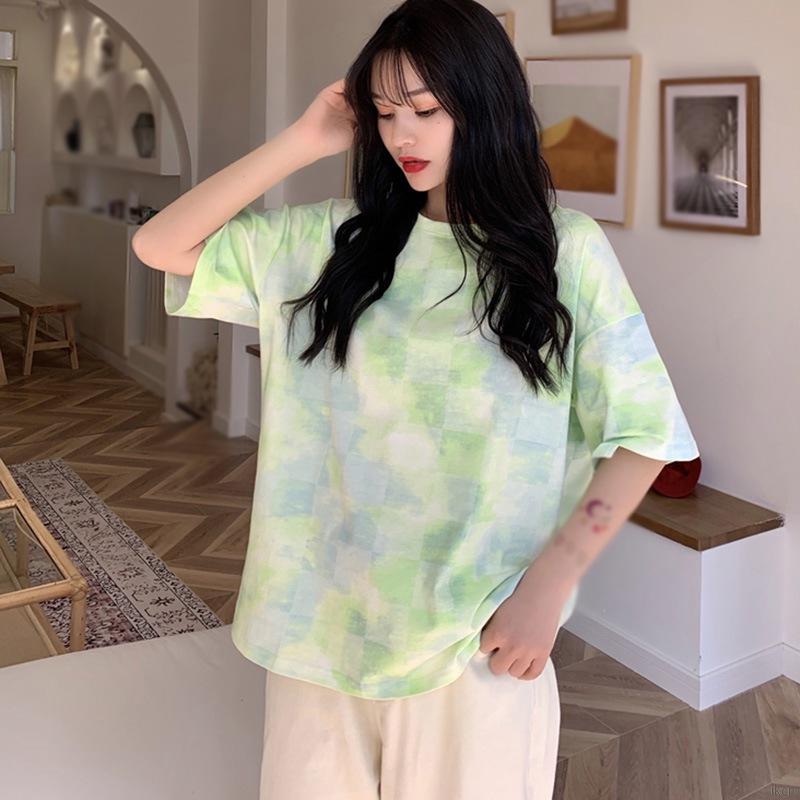 Áo Thun Nữ Ngắn Tay Họa Tiết Caro Thời Trang Hàn Quốc