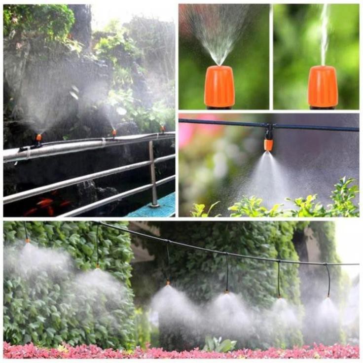 Combo bộ tưới cây tự động gồm 20 đầu tưới phun sương, 20m dây dẫn nước, 1 đồng hộ đặt thời gian tưới tự động và phụ kiện