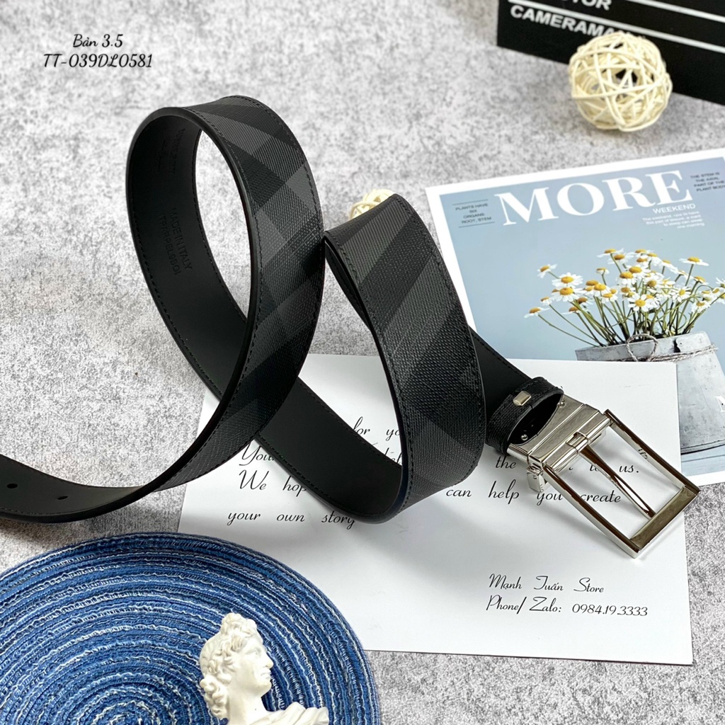 Thắt lưng nam Burberry DL0581 da bò khoá xiên