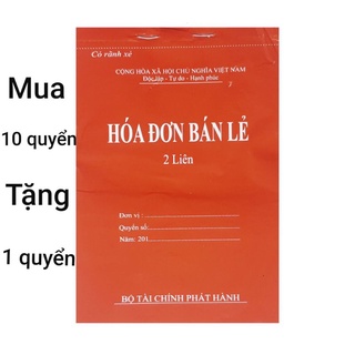 Hóa đơn bán lẻ 2 liên, a5 loại dày, đẹp . mua 10 quyển tặng 1 quyển cùng loại