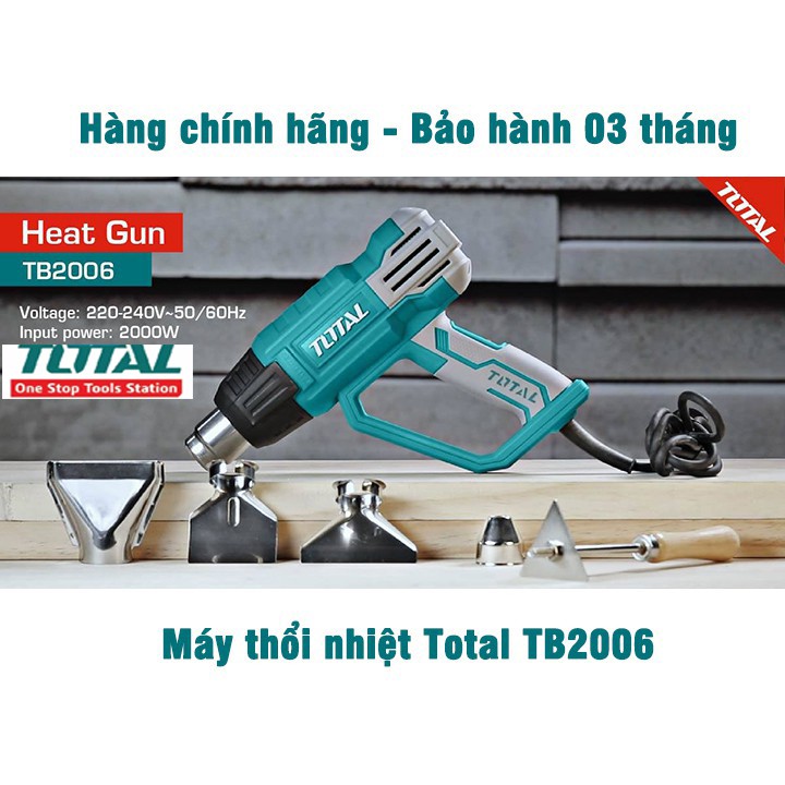 [100% Chính hãng] Máy thổi nhiệt, thổi hơi nóng TOTAL TB2006 2000w bảo hành 3 tháng