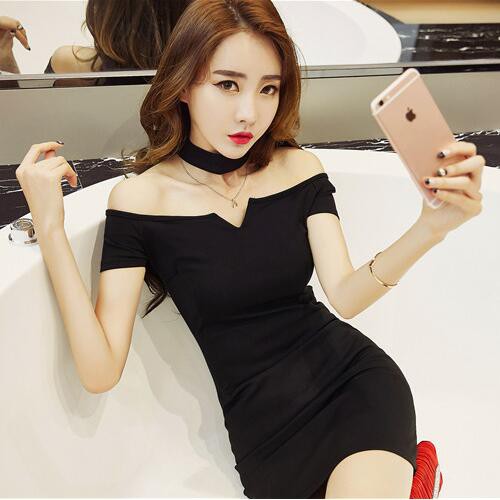 Đầm thun dáng ôm trễ vai Emilyshop ulzzang