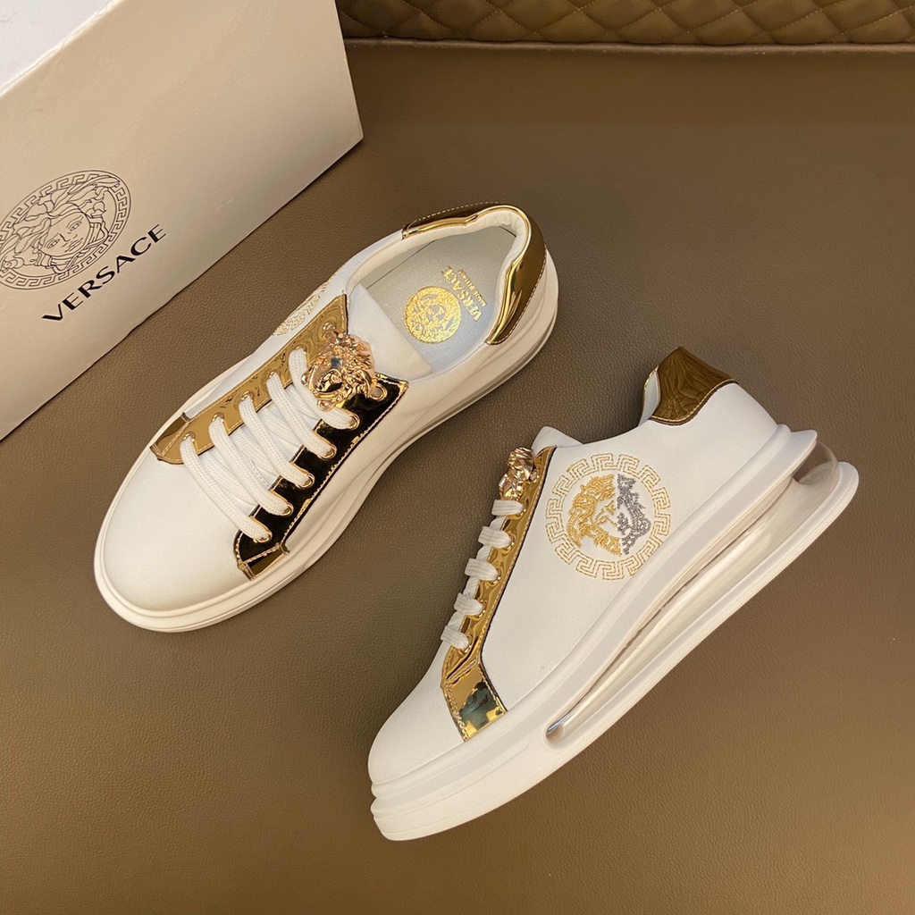 Giày sneakers nam da thật cao cấp VERSACE thiết kế ấn tượng với phần đế độc đáo