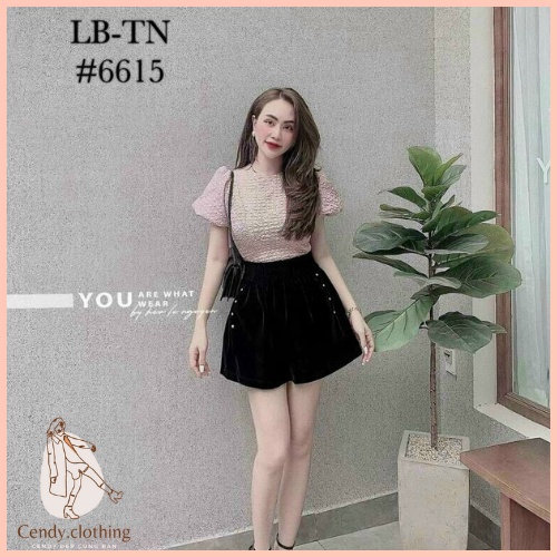 Quần Short Nhung Đính Đinh Cendy Clothing Chất Nhung Cao Cấp - CD146
