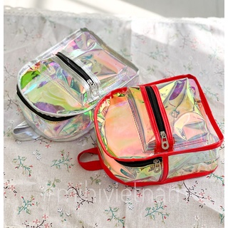 Balo nữ trong suốt phản quang kiểu dáng mini chất liệu nhựa PVC sang trọng