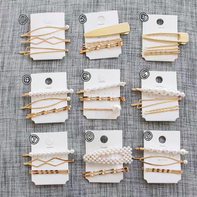 Thanh lí Set cặp tóc kim loại