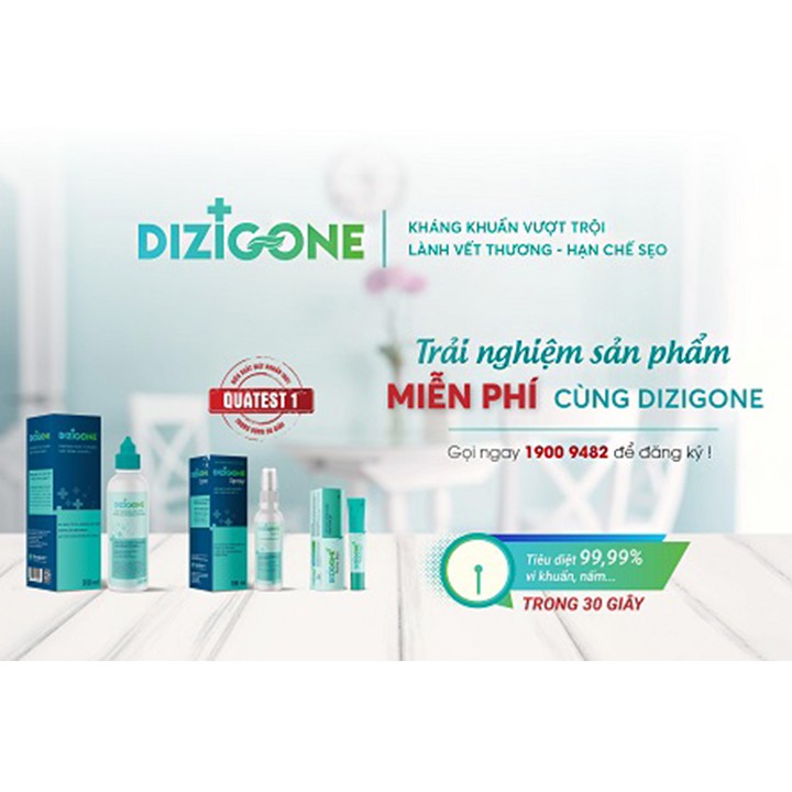 Bộ sản phẩm DIZIGONE kháng khuẩn – tái tạo da – ngăn ngừa sẹo - Victory Pharmacy