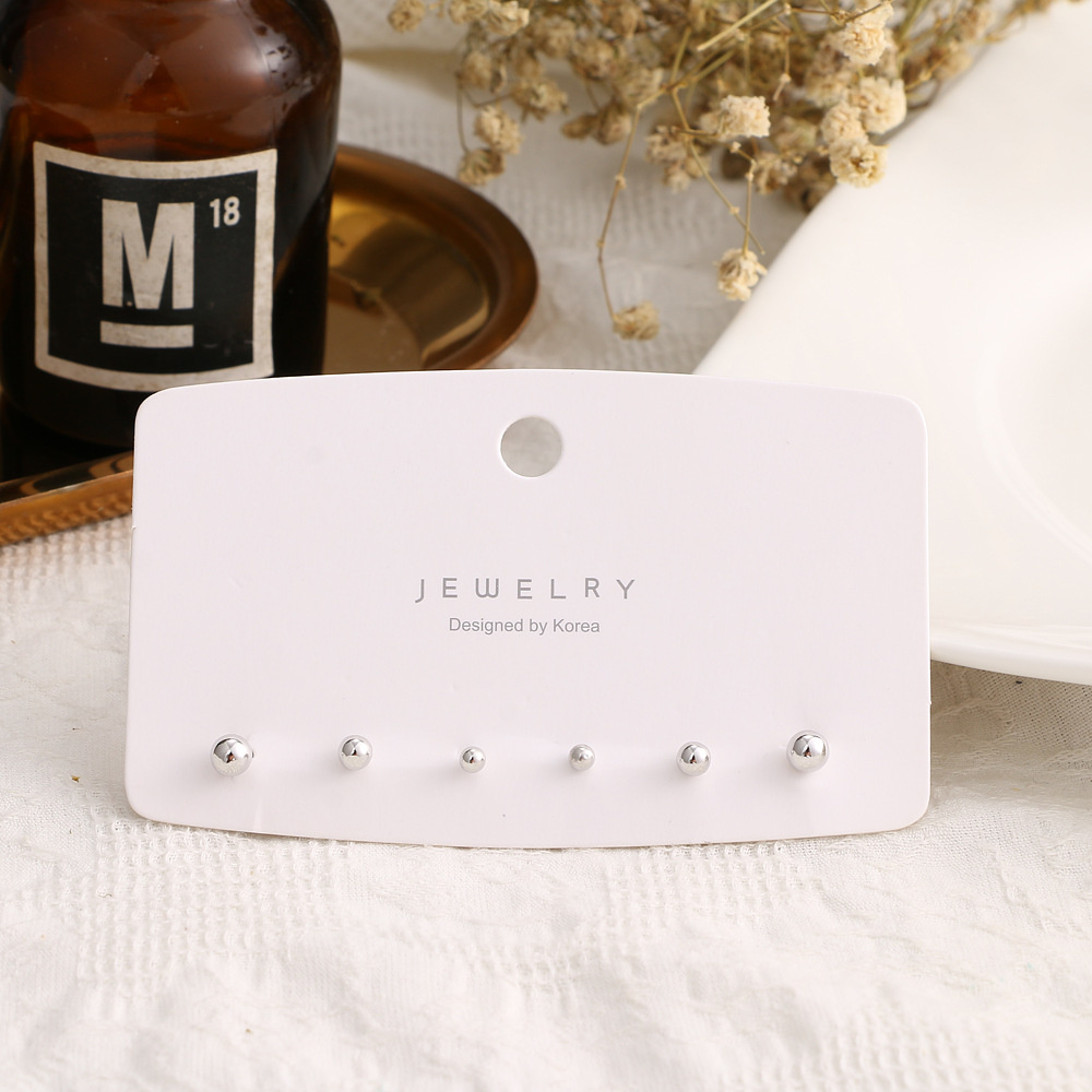 Set 6 Đôi Khuyên Tai Hình Tròn/Trái Tim Nhỏ Xinh Đơn Giản Phong Cách Hàn Quốc Cho Nữ