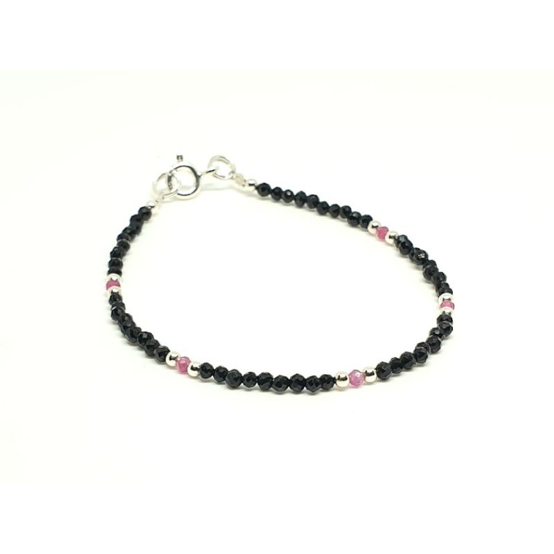 Vòng tay Spinel & Ruby màu đen tự nhiên