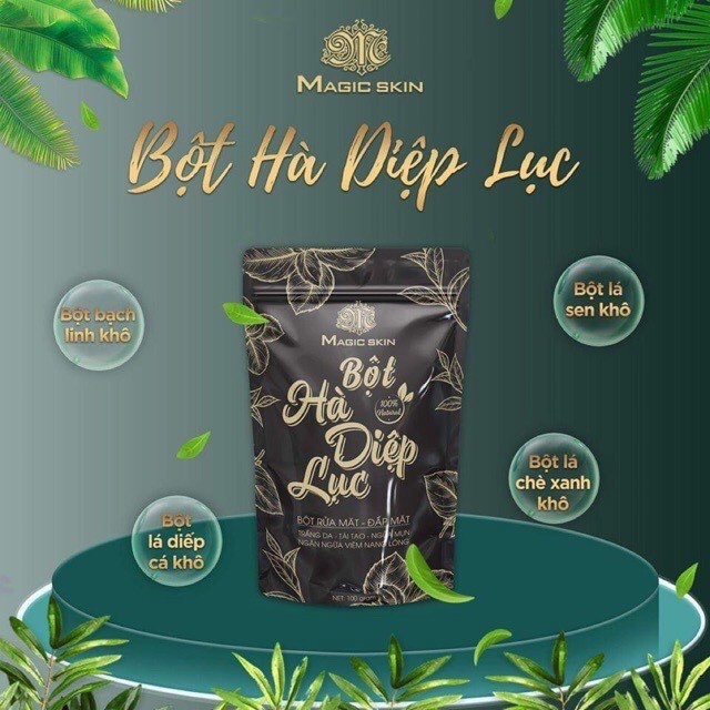 Bột hà diệp lục rửa mặt đắp mặt ngừa mụn thiên nhiên cho da sáng sạch Magic Skin | BigBuy360 - bigbuy360.vn