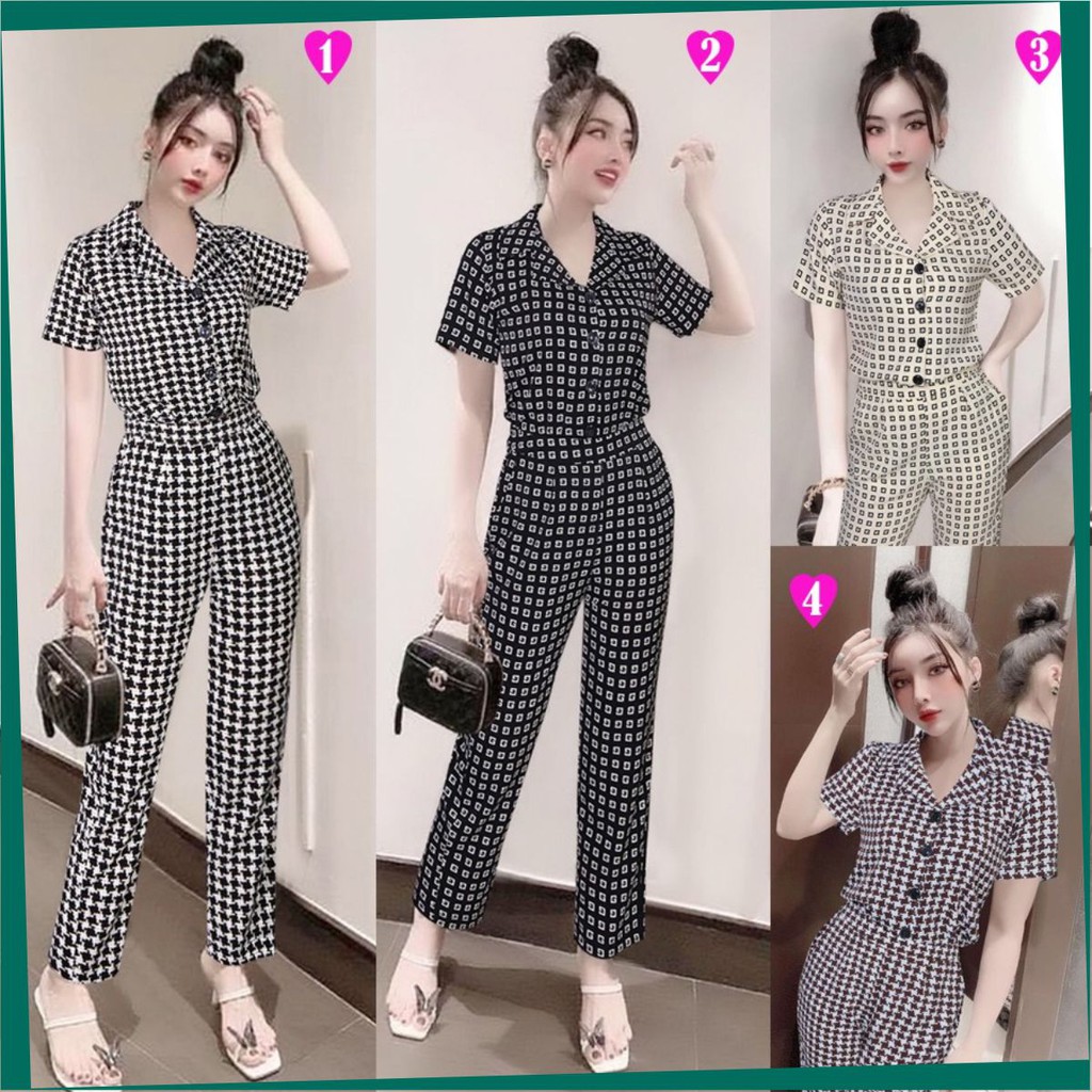 Đồ Bộ Nữ Cao Cấp 🎁FREESHIP🎁 Set nguyên bộ áo tay ngắn quần dài họa tiết xinh xắn Mã số: TJ1112