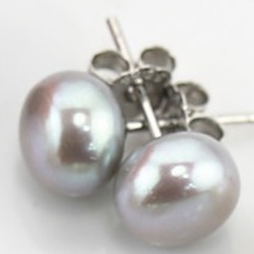 Đôi khuyên tai mạ bạc 925 đính hạt ngọc trai nước ngọt đáng yêu thời trang