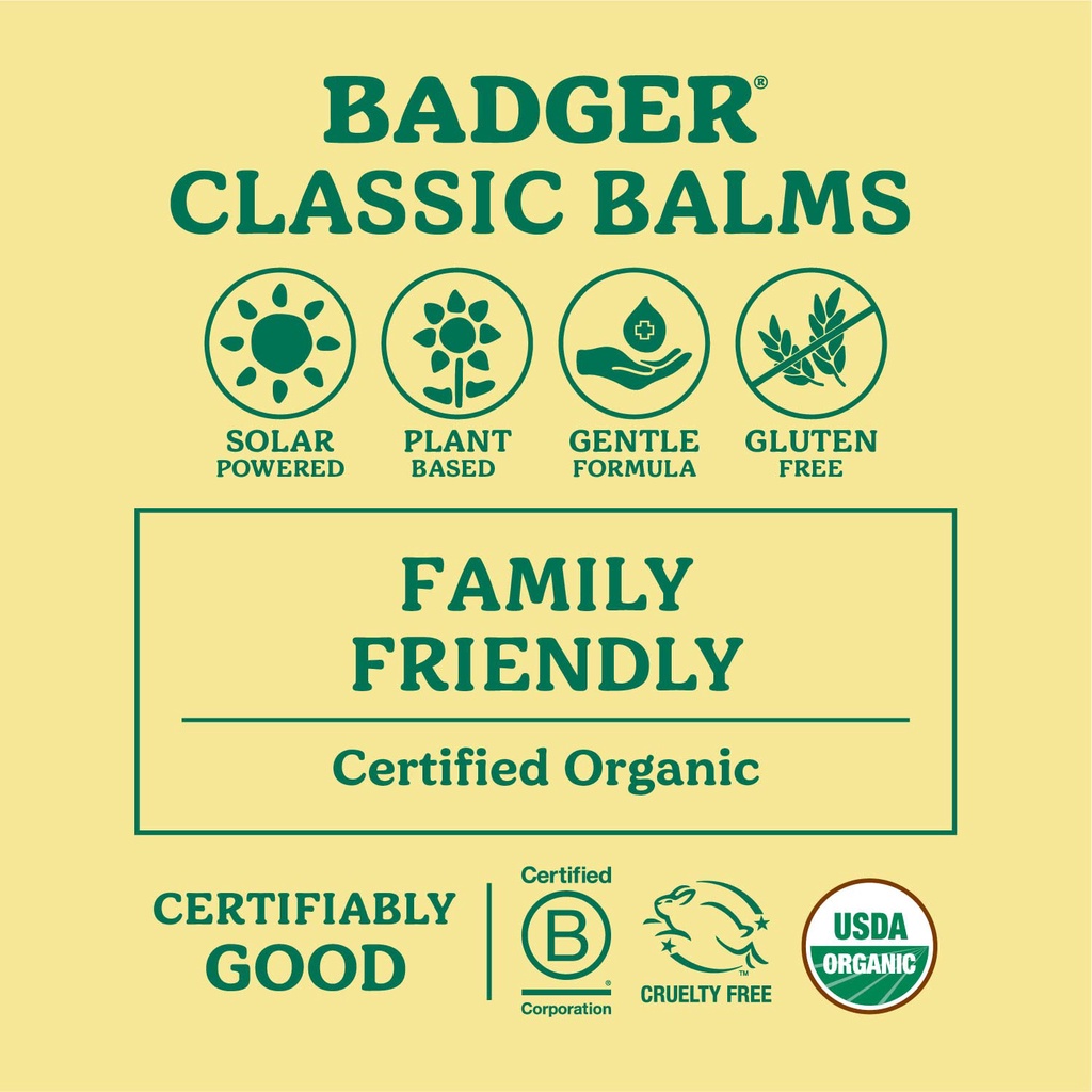 Sáp dầu bôi ấm ngực hữu cơ BADGER organic Chest Rub balm - giảm ho nghẹt mũi cho em bé, trẻ sơ sinh từ 6 tháng - 21g