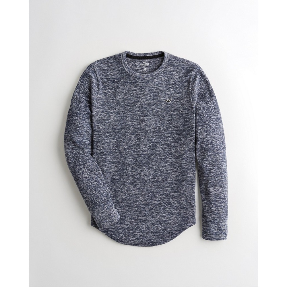 Áo thun nam tay dài Hollister HOL-LS93 Waffle Curved Hem T-Shirt