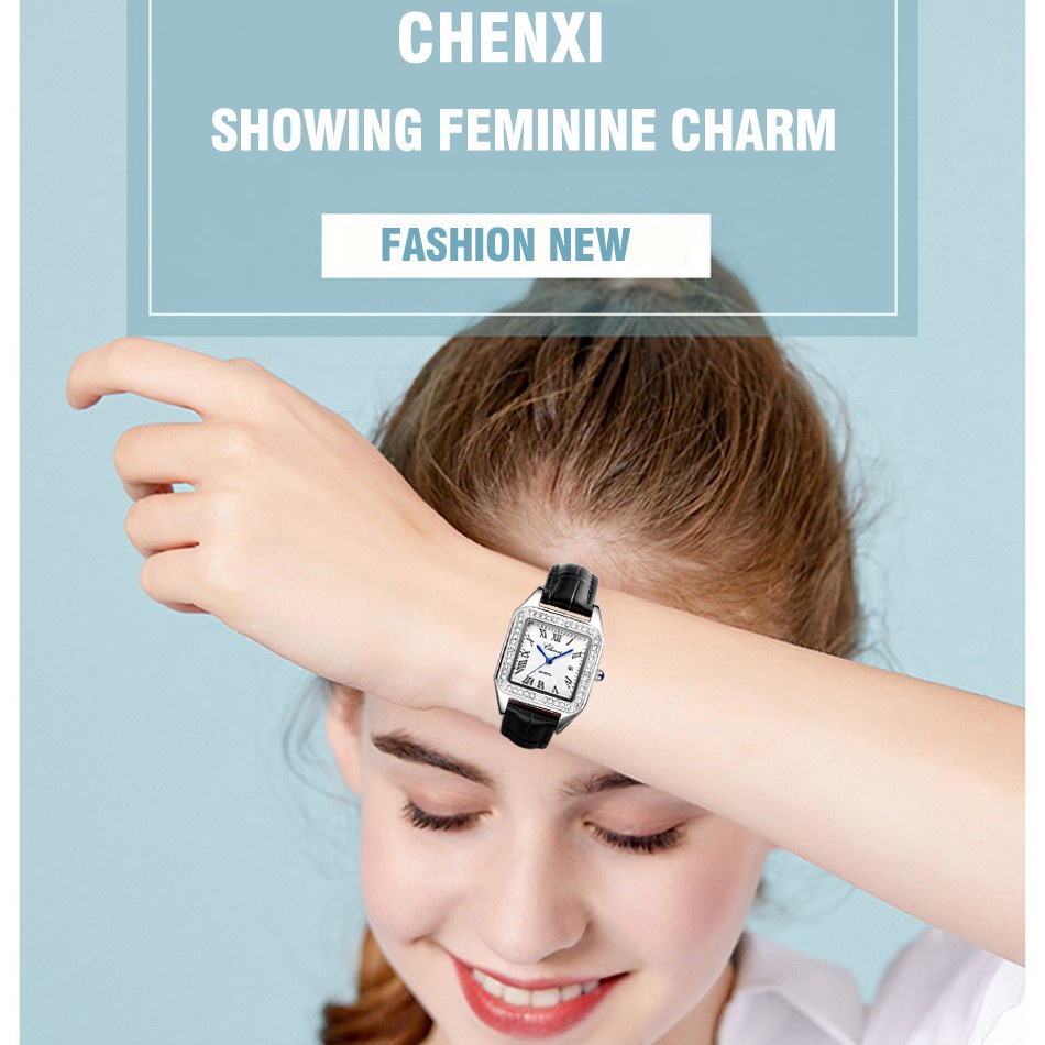 Đồng Hồ Chenxi Chống Thấm Nước Dây Da Sang Trọng Dành Cho Nữ