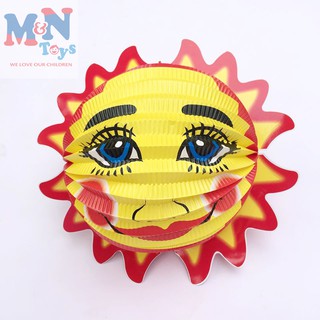 Đèn lồng trung thu bằng giấy hình mặt trời (đường kính mép ngoài 33cm)
