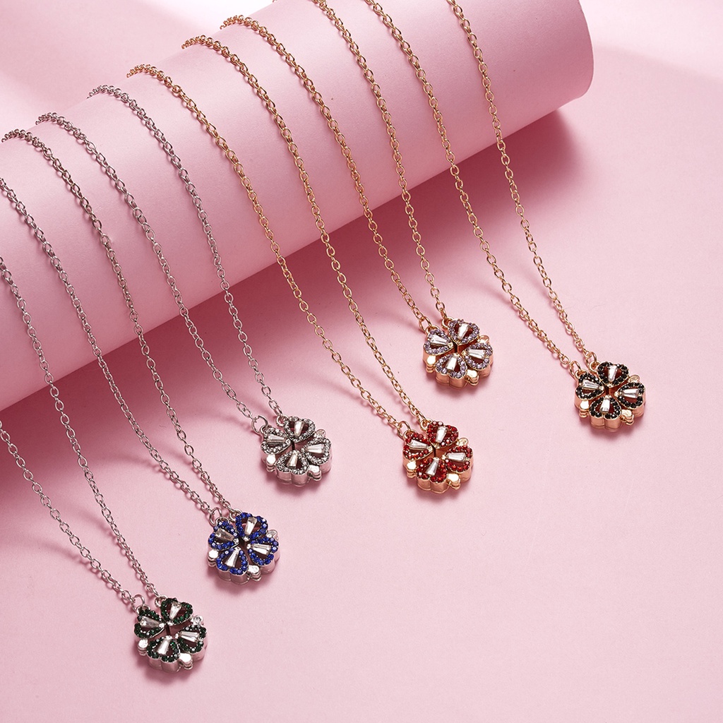 Dây chuyền mặt hình trái tim đính đá nhiều màu sắc sang trọng thời trang