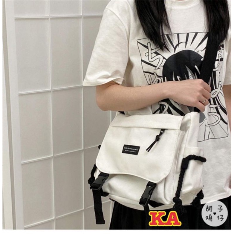 Túi Đeo Chéo Thời Trang Đơn Giản, Túi Đeo Vai Vải Bố Phong Cách Hàn Quốc