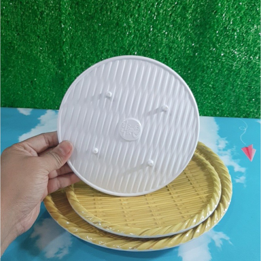 Đĩa tròn giả tre Melamine DTR 05-11,Dĩa tròn Melamiene hàng Cao Cấp
