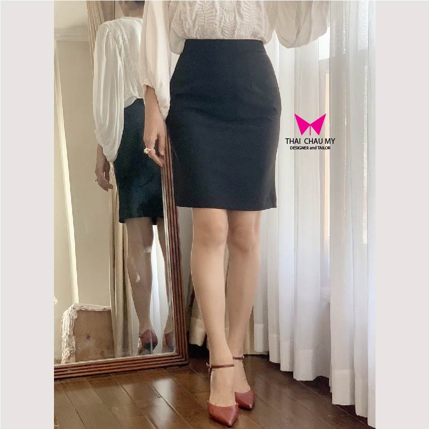 CHÂN VÁY CỒNG SỞ THIẾT KẾ ôm body màu đen chân váy ngắn thời trang công sở Thái Châu Mỹ | BigBuy360 - bigbuy360.vn