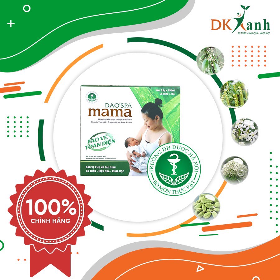 Nước Xông Tắm Gội Sau sinh Thảo Dược Dao Spa Mama Chính Gốc Dao Đỏ DK Pharma