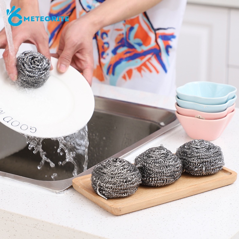 Set 1/4/6 Quả Bóng Dây Thép Loại Bỏ Rỉ Sét Cho Nhà Bếp
