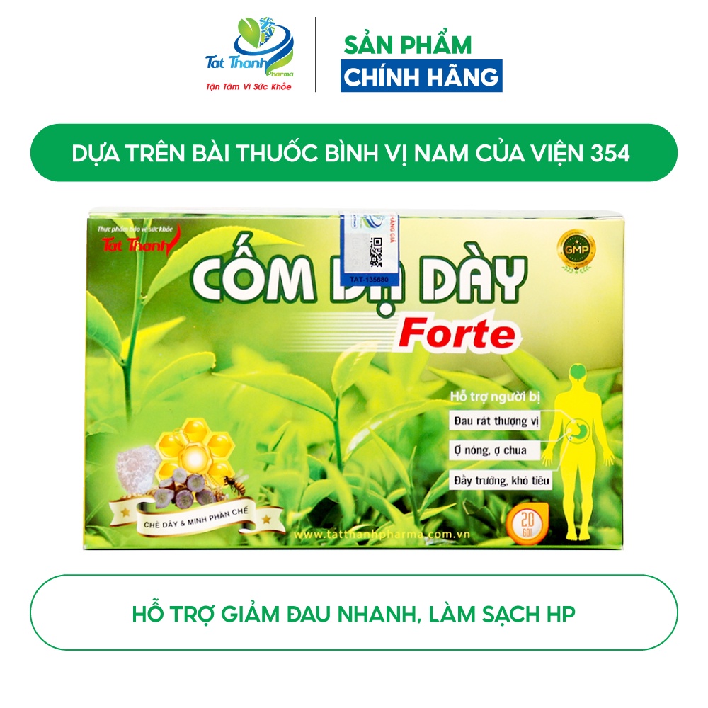 Cốm dạ dày Forte Tất Thành Pharma hỗ trợ giảm đau dạ dày 1 hộp 20 gói