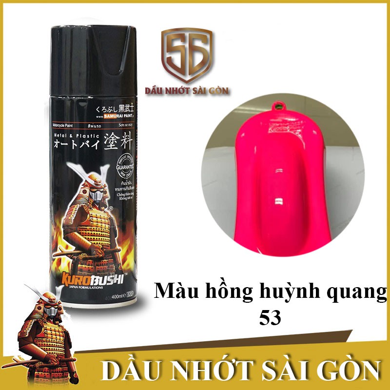 Samurai 53 - sơn xịt màu hồng huỳnh quang  - Fluorescent Pink   sơn mâm xe máy và nhựa