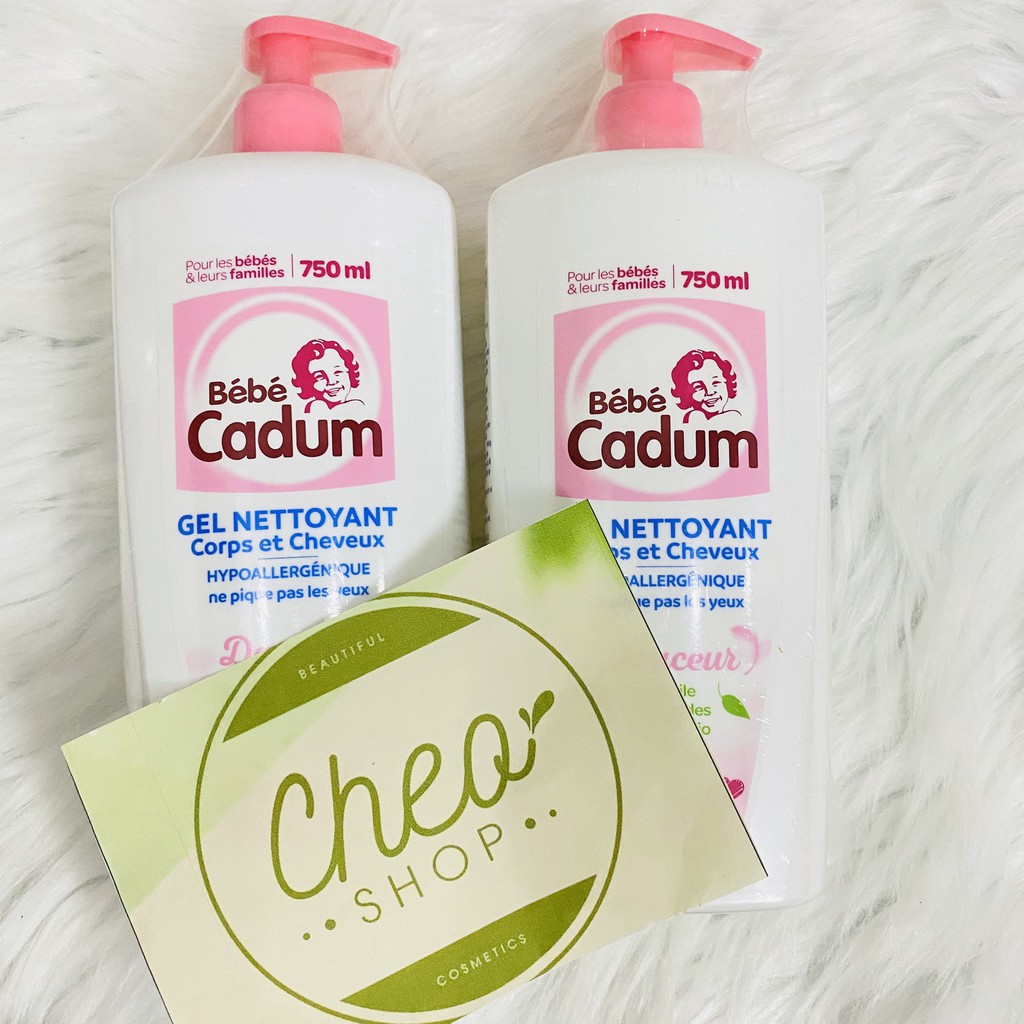 Sữa tắm gội hạnh nhân Cadum (hồng) [CHÍNH HÃNG] 750ml cho bé sơ sinh