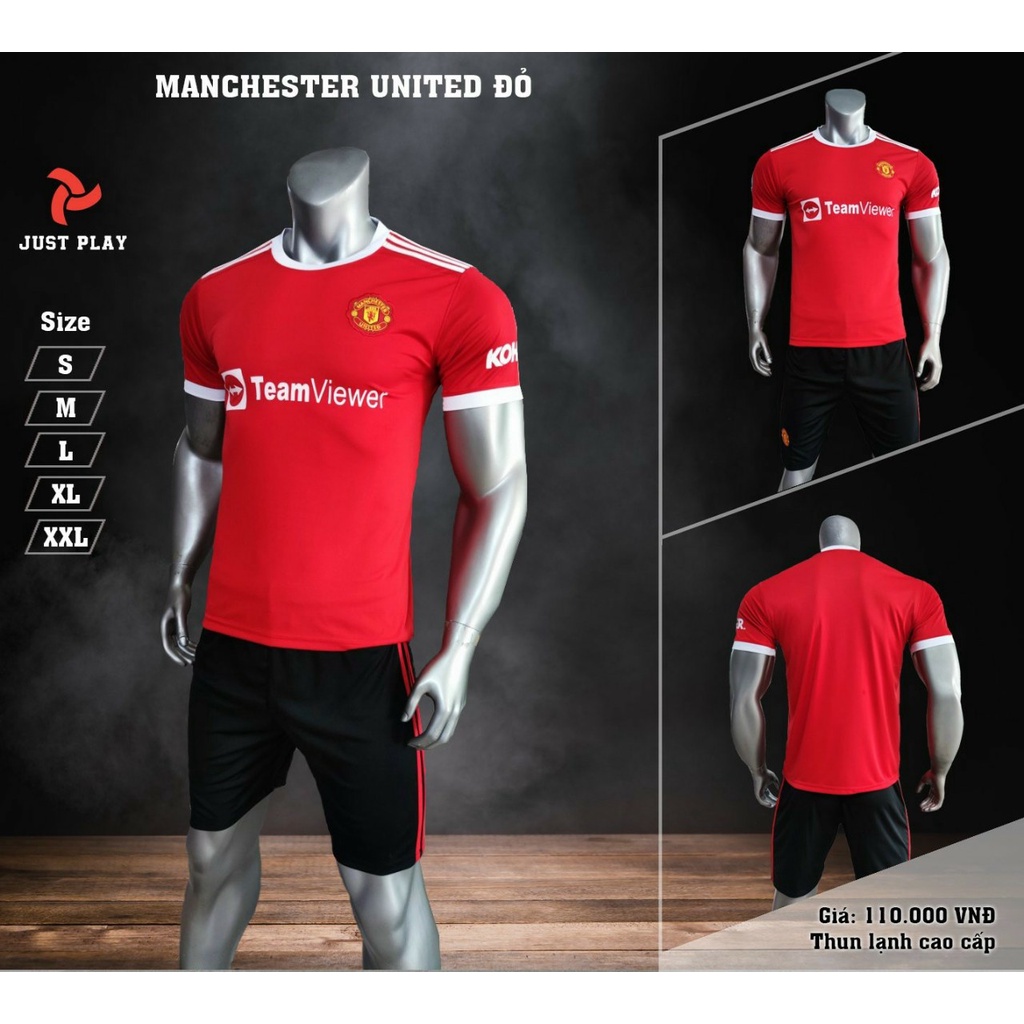 Quần áo bóng đá CLB Manchester Đỏ Vải thun lạnh cao cấp
