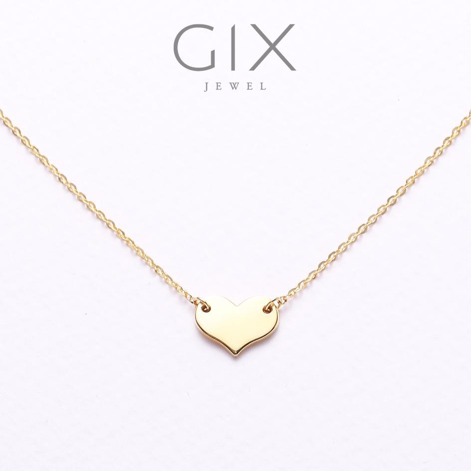 Dây chuyền bạc mạ vàng tim cắt Gix Jewel SPGDC12