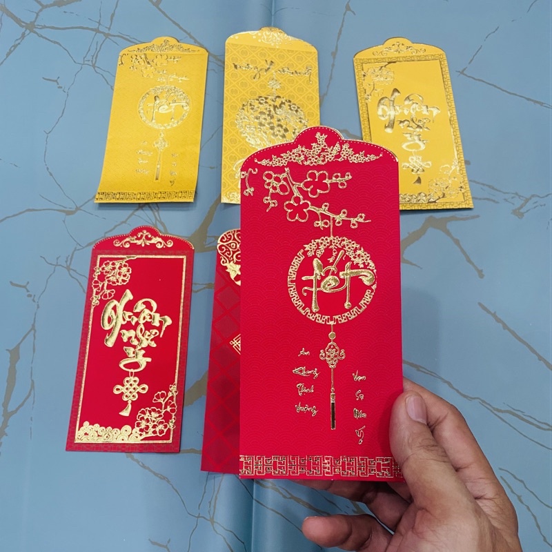 [Lì xì Tết] -  lì xì loại cao cấp, đỏ nhung và vàng ánh kim, size đại, nhiều mẫu mã cập nhật mới cho tết - VPP Brendo