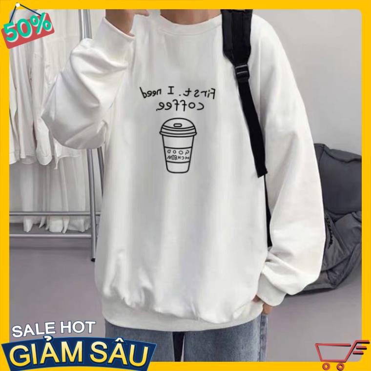 Áo sweater coffee unisex nam nữ, Áo hoodie form rộng Hiền Đặng Shop