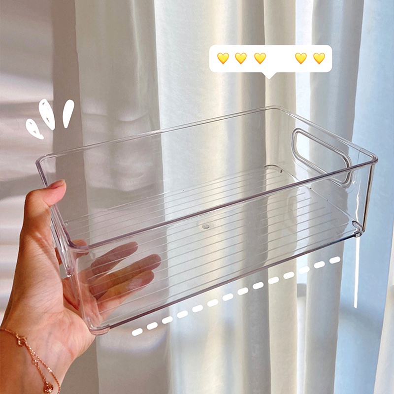 Hộp Đựng Đồ Trong Suốt Có Tay Cầm Sáng Tạo Cho Tủ Lạnh