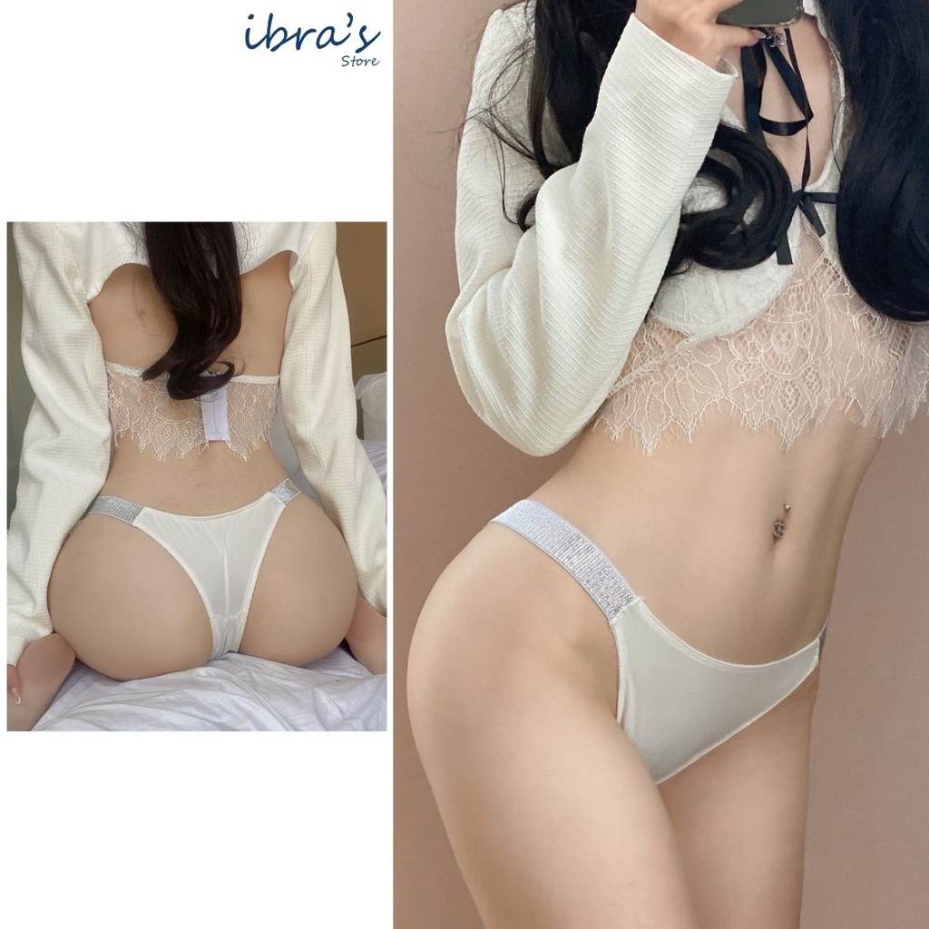 Quần Lọt Khe Nữ Ibra's Store Sexy Cotton Trơn Cao Cấp Dây Lấp Lánh Nâng Eo Hông Quyến Rũ | I97