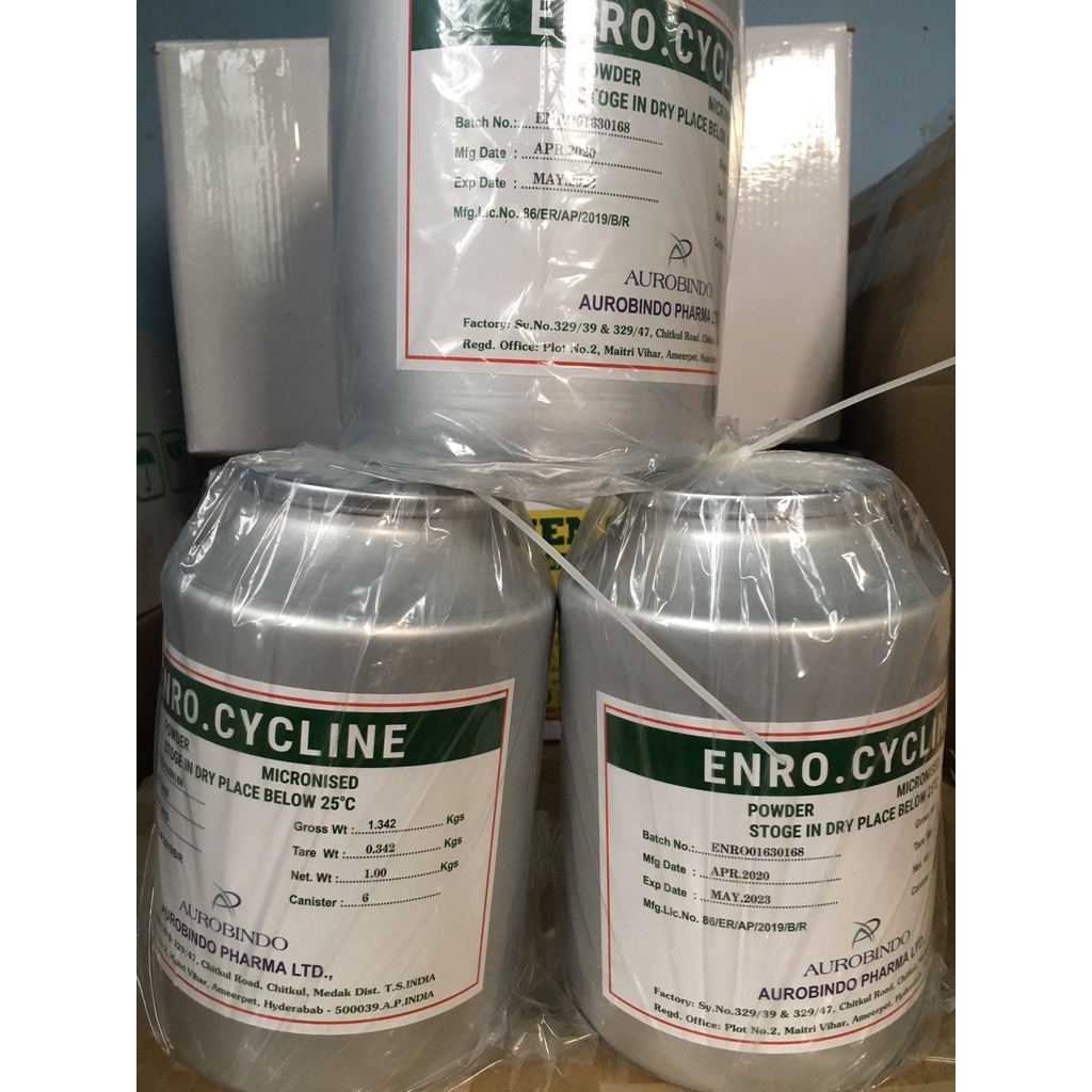 Kháng sinh Enrofloxacin đăc tri nhiễm khuẩn nặng dùng cho tôm cá và thủy sản