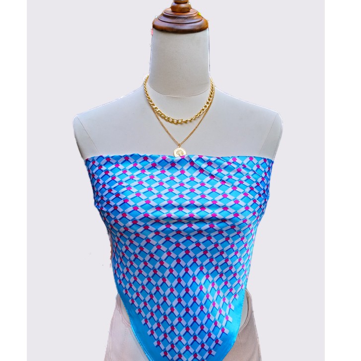 Khăn turban quàng cổ đội đầu áo bandana lụa vuông,khăn turban thời trang A13