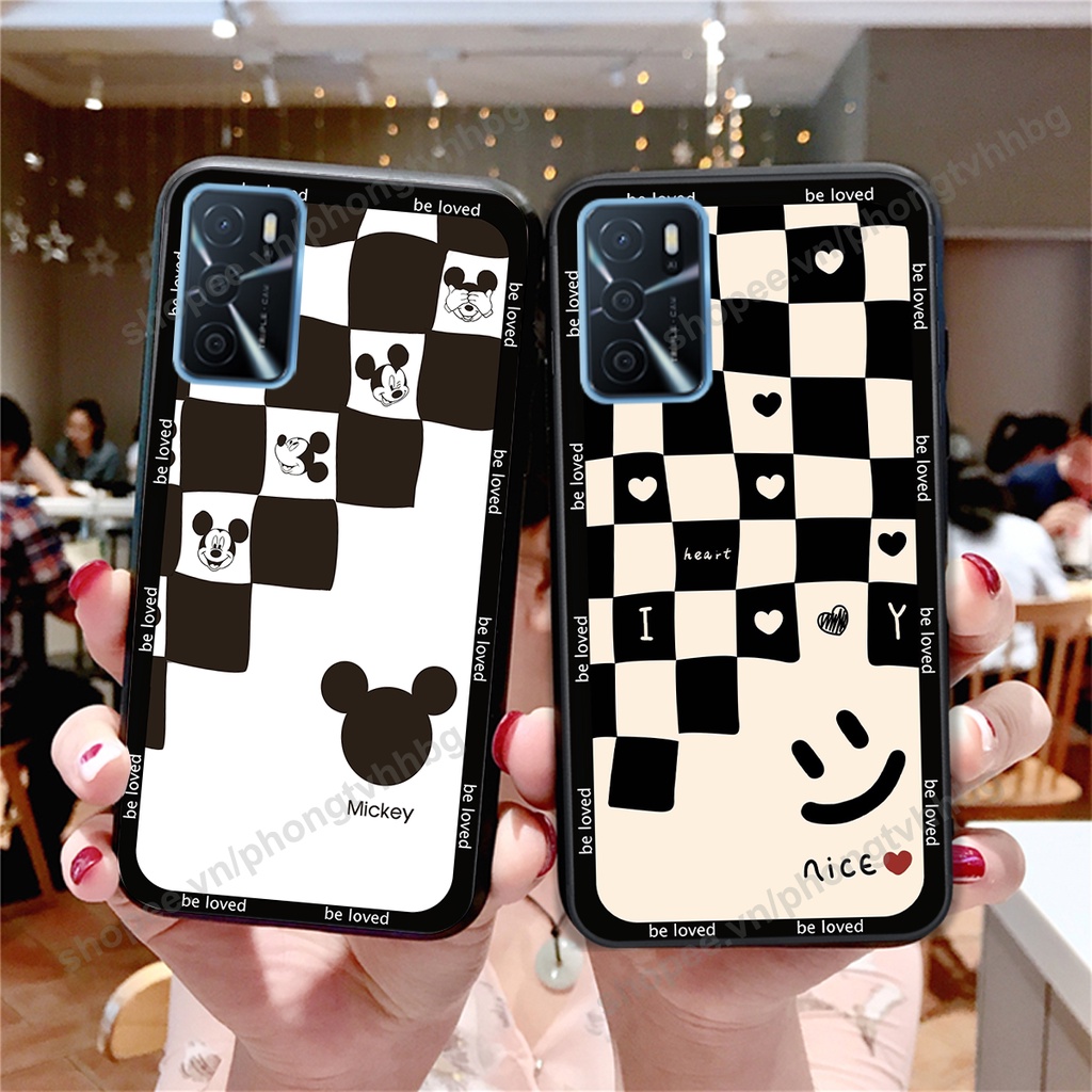 Ốp lưng Oppo A16 / A16K  ốp họa tiết trái tim caro, chuột mikey thể thao cực đẹp cute cực bền bỉ