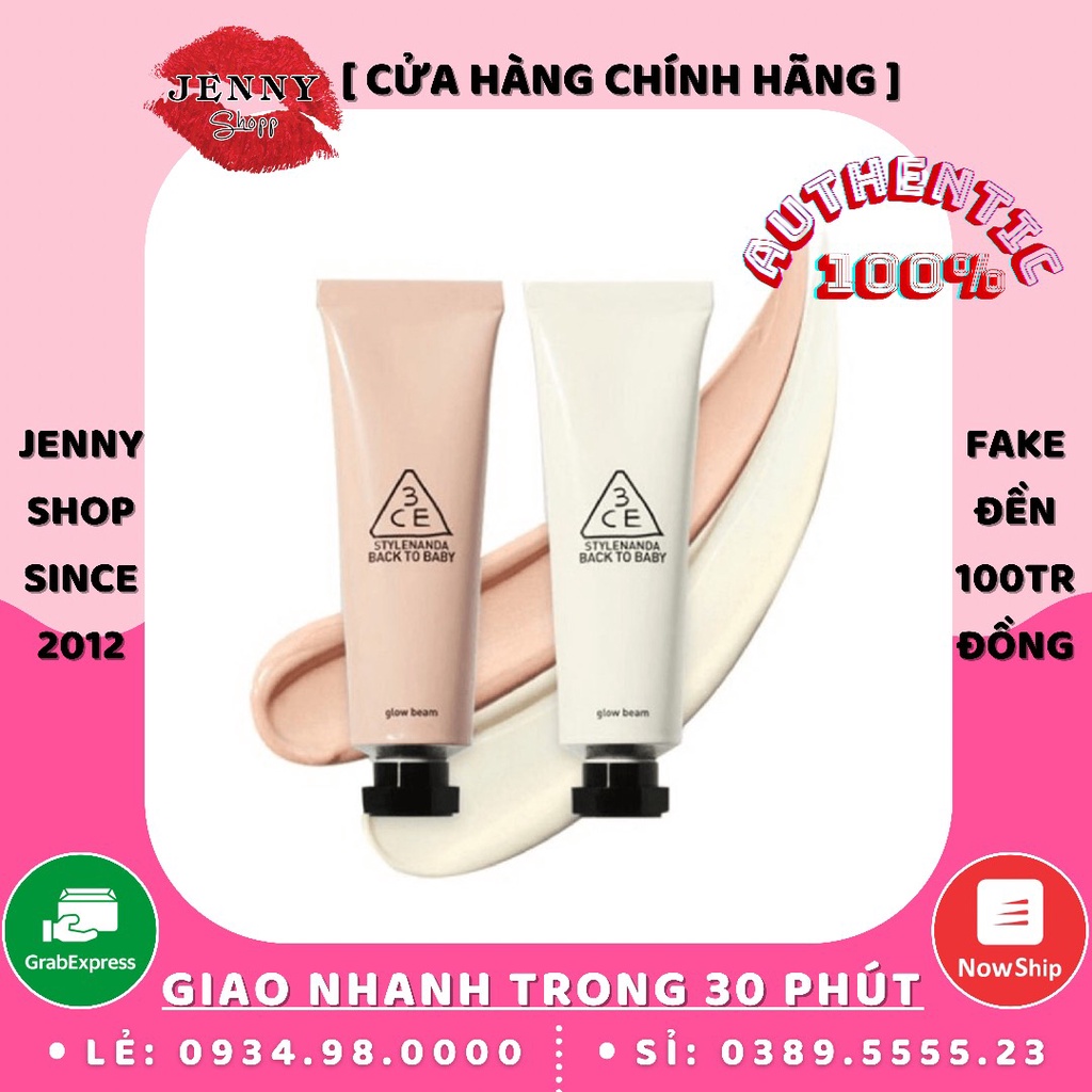 Kem Lót 3CE Back To Baby Glow Beam