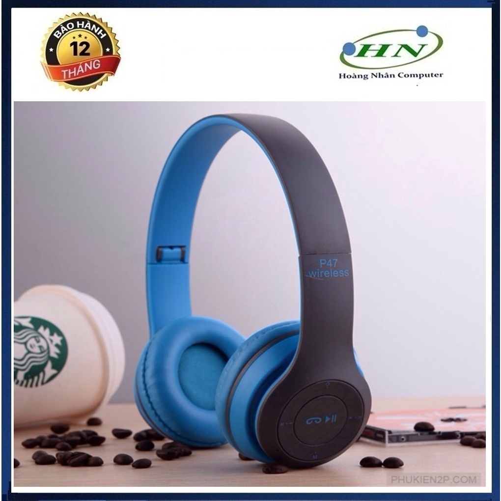 Tai Nghe Bluetooth P47 Chụp Tai có khe cắm thẻ nhớ